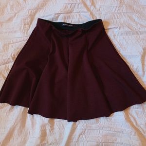 BRANDY MELVILLE Maroon Mini Skater Skirt